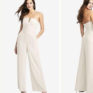 Elegant Cream Strapless Jumpsuit